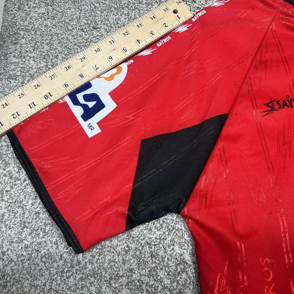 Vintage Club Athletica Jersey Mens Medium Black Red Soccer Short Sleeve‎ 90's